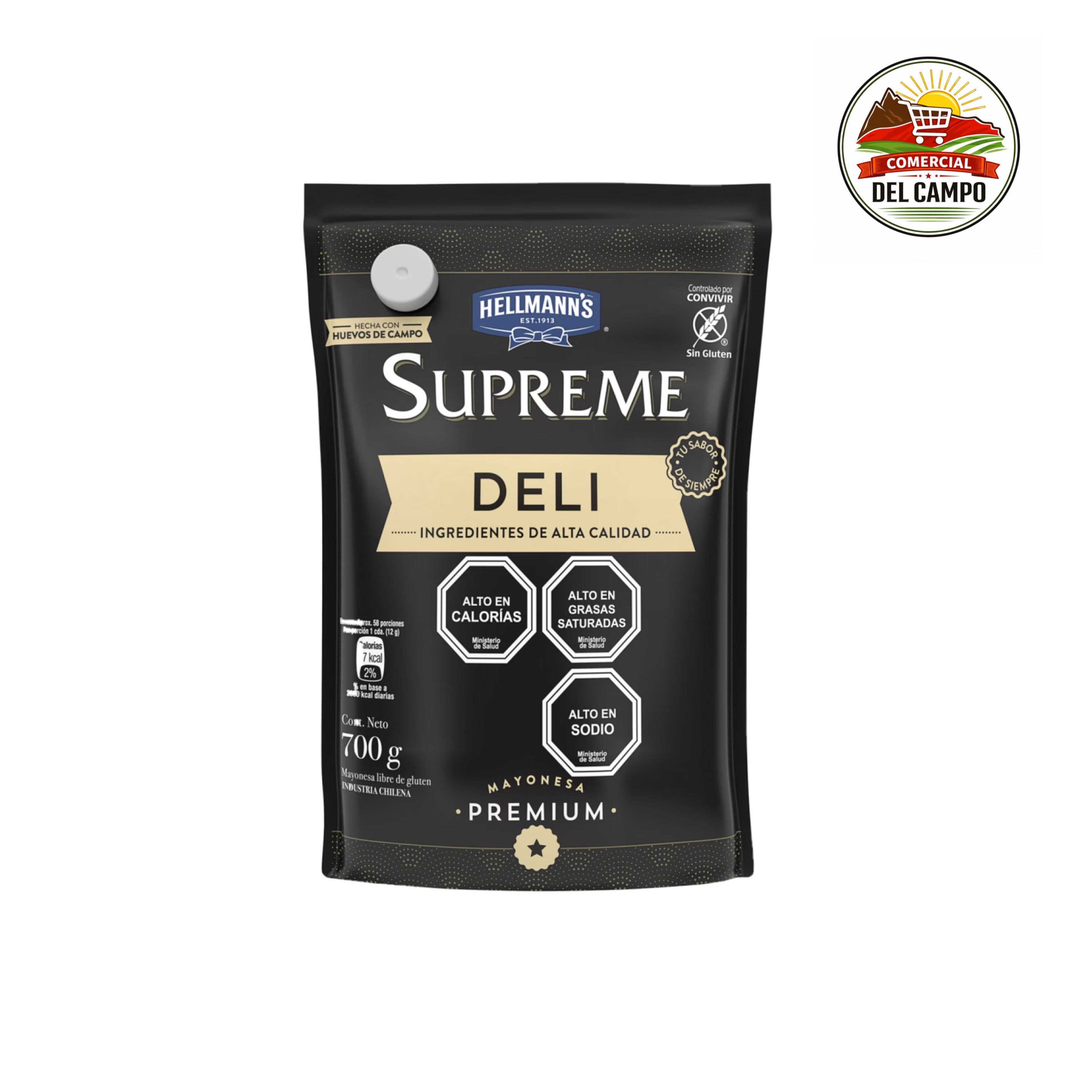 Mayonesa Supreme Deli Hellmans 700gr - 12 unidades