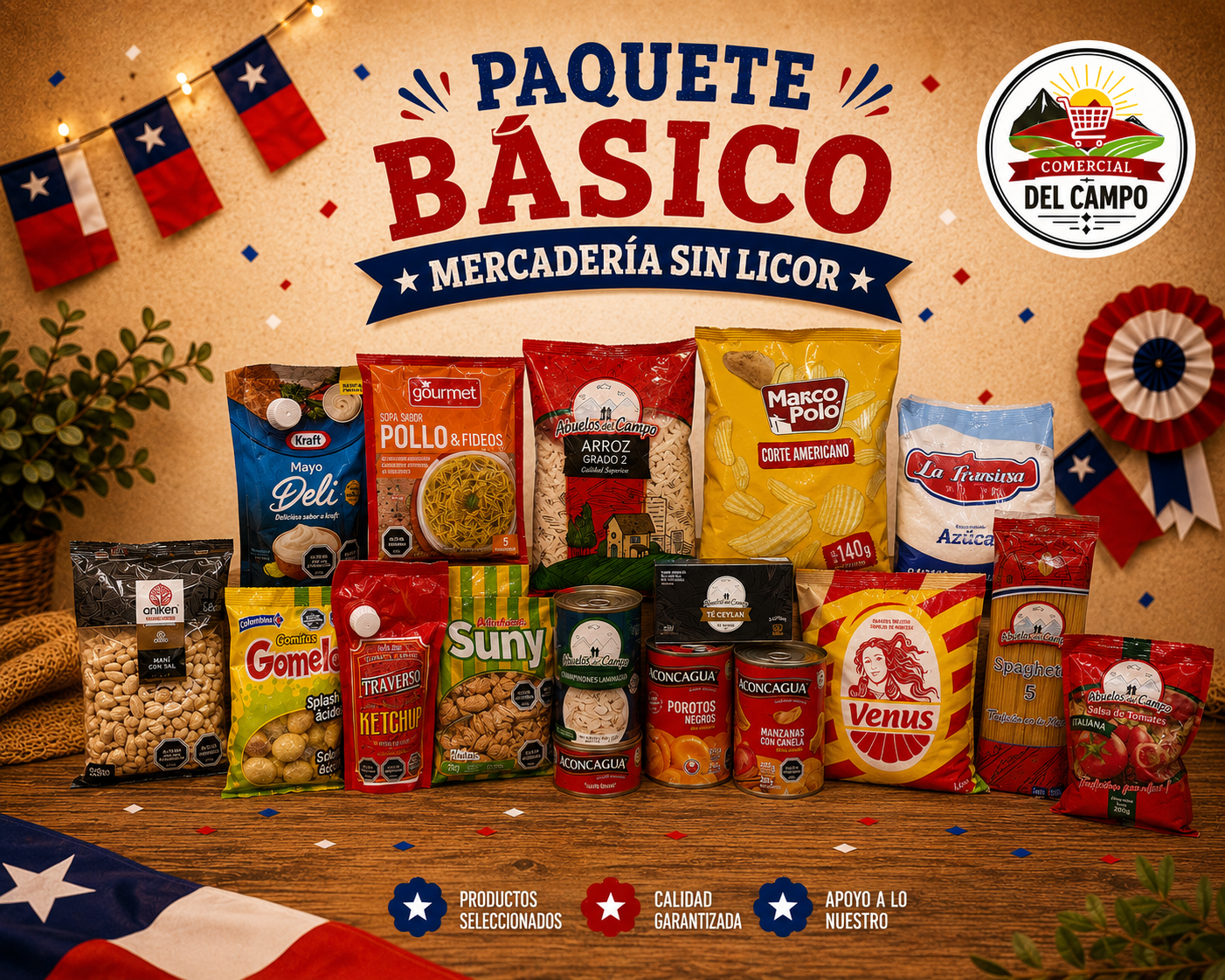 Paquete Básico Mercadería sin Licor