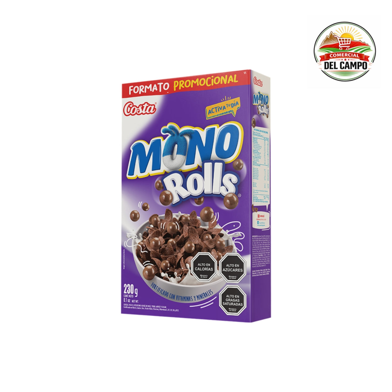 Cereal Mono Rolls 230gr - 12 unidades