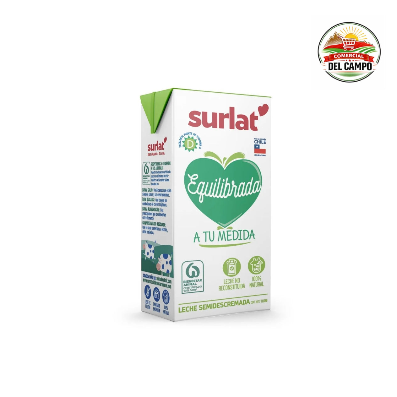 Leche Surlat semidescremada 1L - 12 unidades